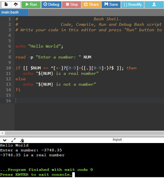 Matching real numbers (Example 2)
