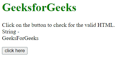 How to check if a string is html or not using JavaScript?