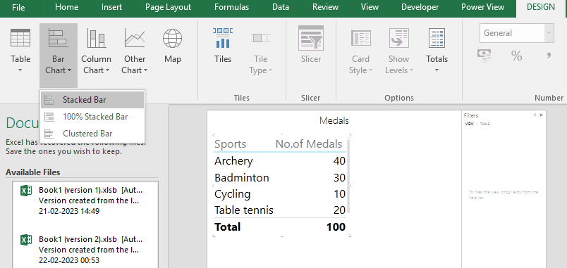 Select the Design tab