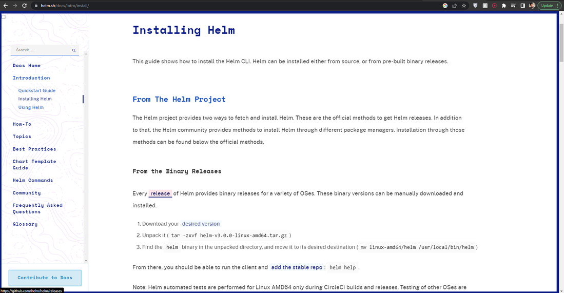 Helm official website 
