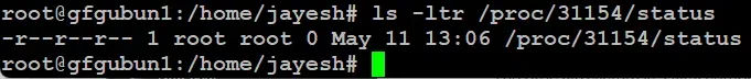 ls -ltr /proc/31154/status