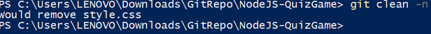 git clean -n 