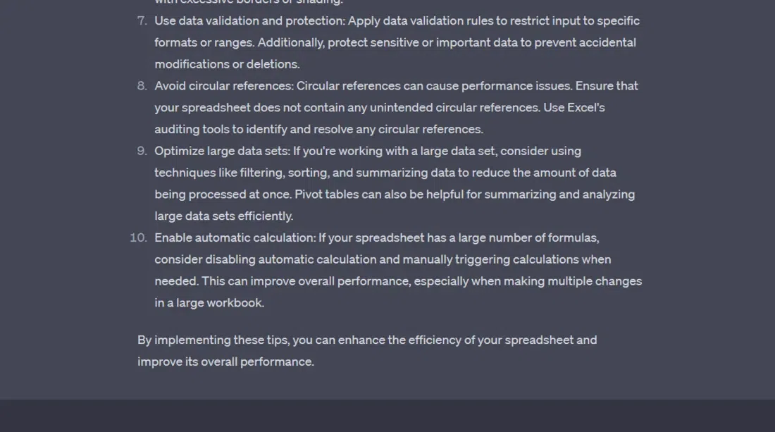 Improve the efficiency