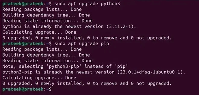 Upgrading Python and Pip in Ubuntu