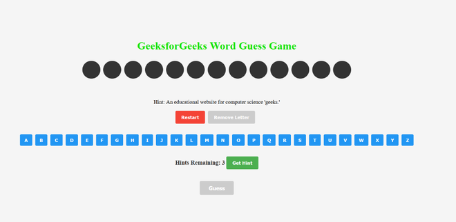 Word Guess Game using React