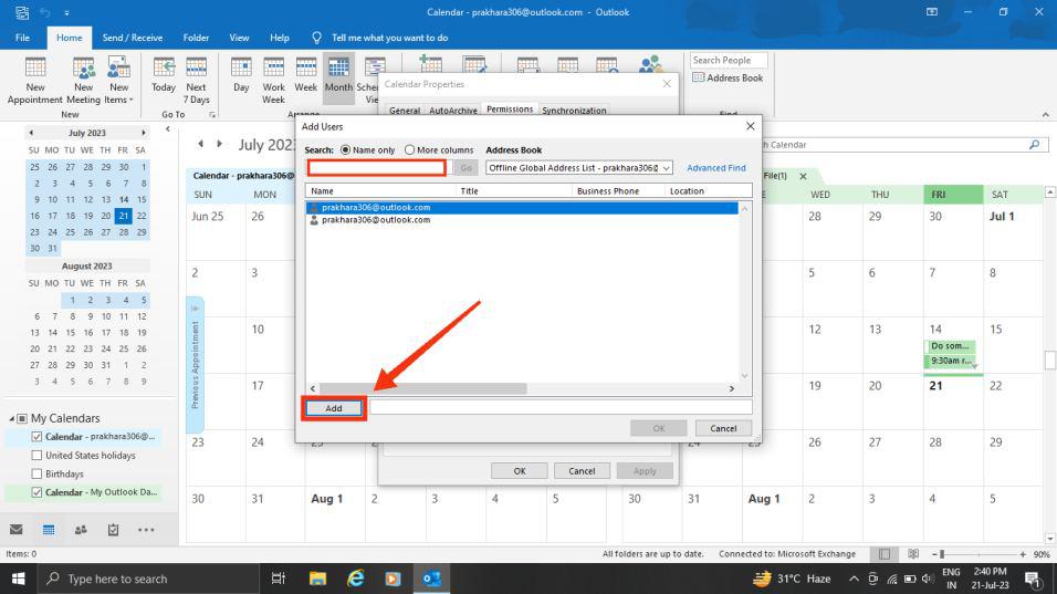 How to Share Your Calendar in Outlook