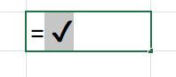 insert a tick symbol in Excel
