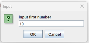 Taking Input 1 for Addition