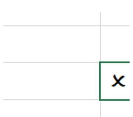 insert a tick symbol in Excel