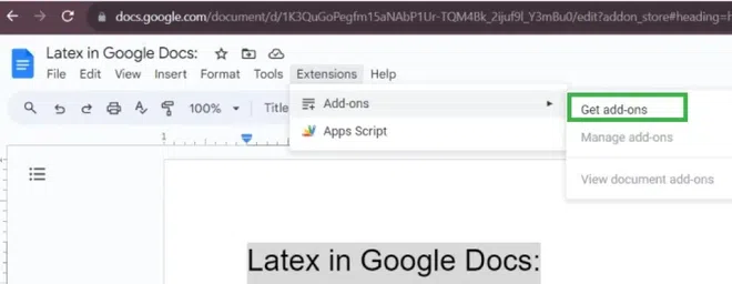 LaTeX in Google Docs
