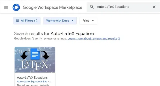 LaTeX in Google Docs