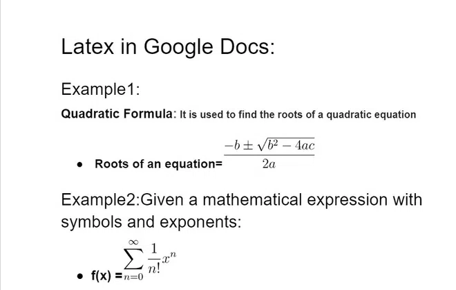 PreviLaTeX in Google Docsew Result