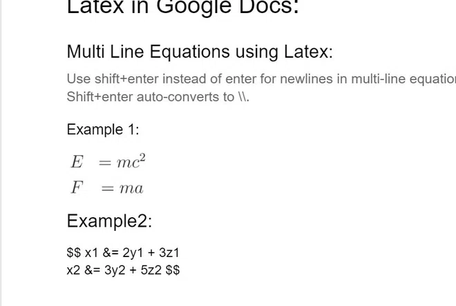 LaTeX in Google Docs