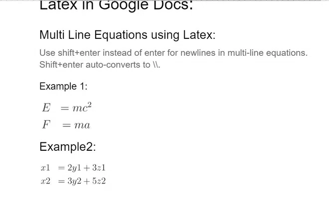 LaTeX in Google Docs