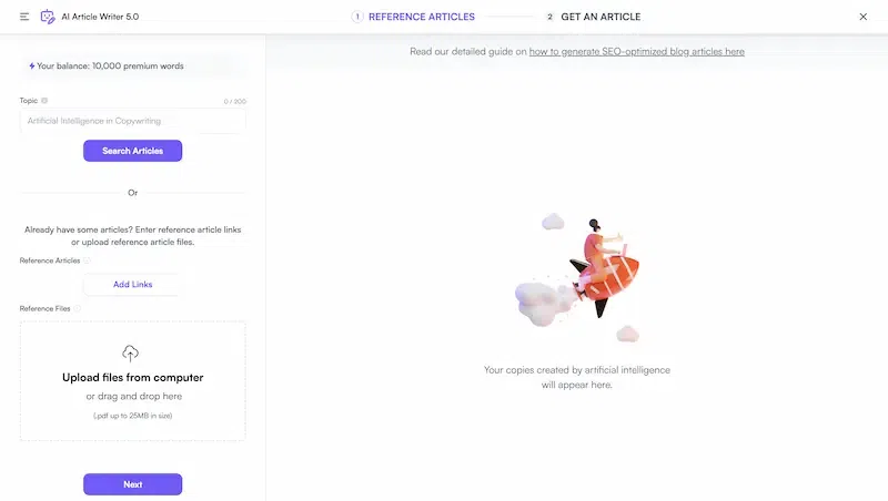 Article Writer 5.0 Input