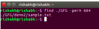 Search for file with entered permissions
