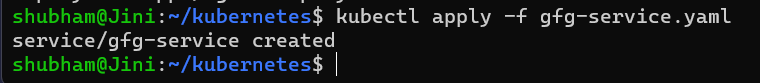 Kubectl apply -f gfg