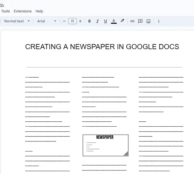 Adding Text And Images in the newspaper