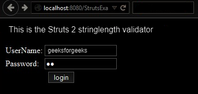 Username and Password entered