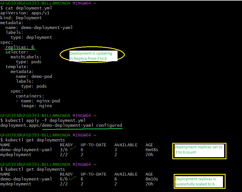 Updating Deployment configuration