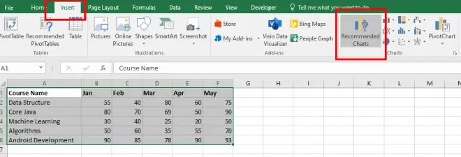 Create Graph in Excel