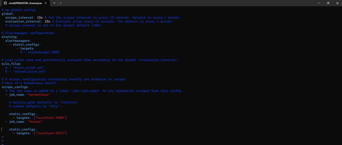 Configuring prometheus.yml
