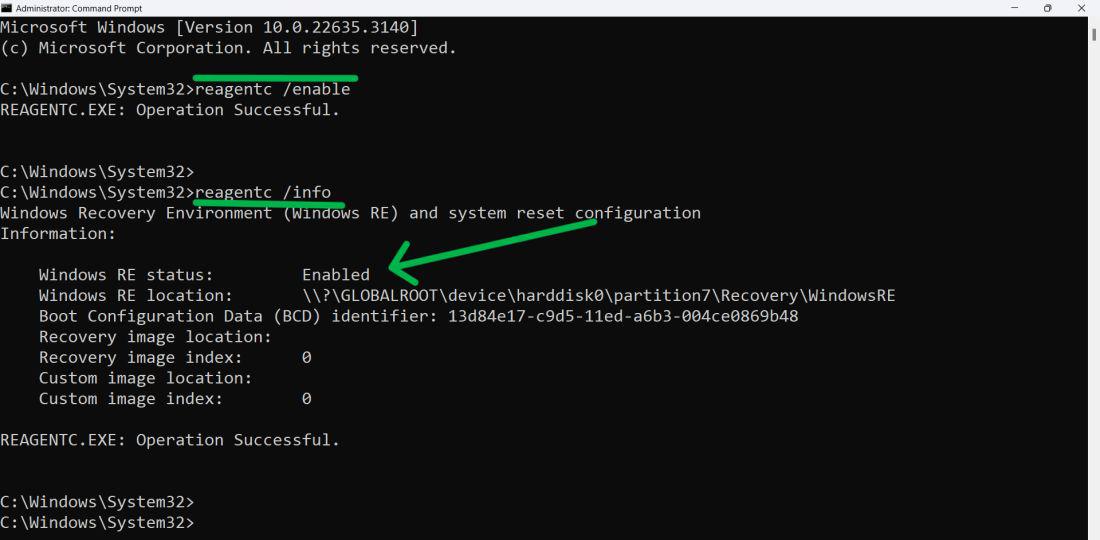 Use Windows Recovery Options in Windows 11