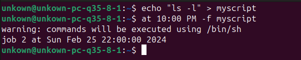 Using a file to specify commands