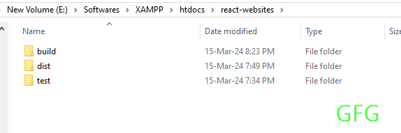 Inside 'react-websites' folder i have 3 react websites production builds 