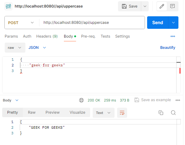 Output in Postman