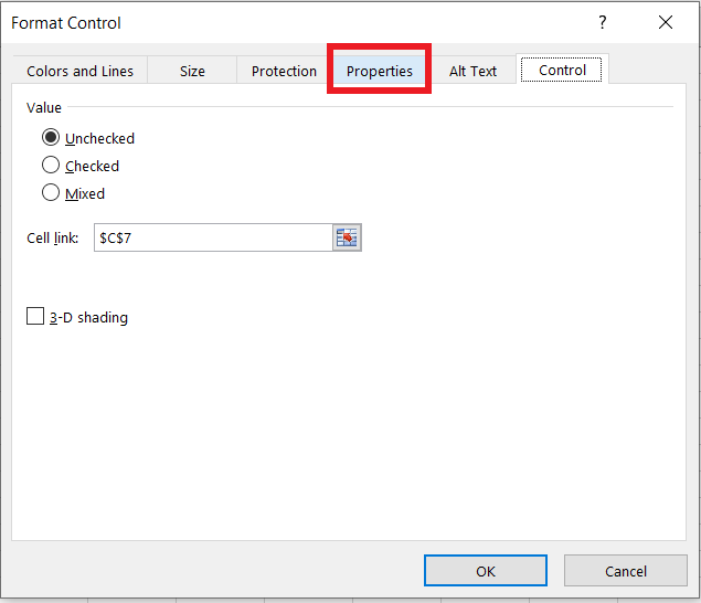 Insert a Checkbox in Excel
