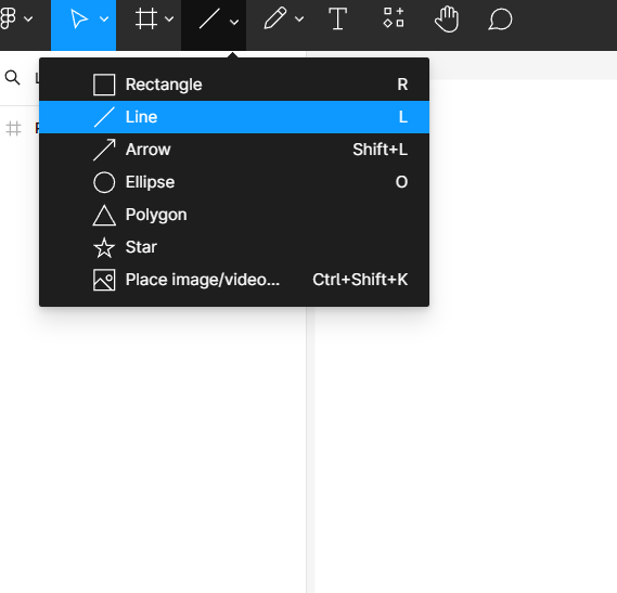 Select the Line option