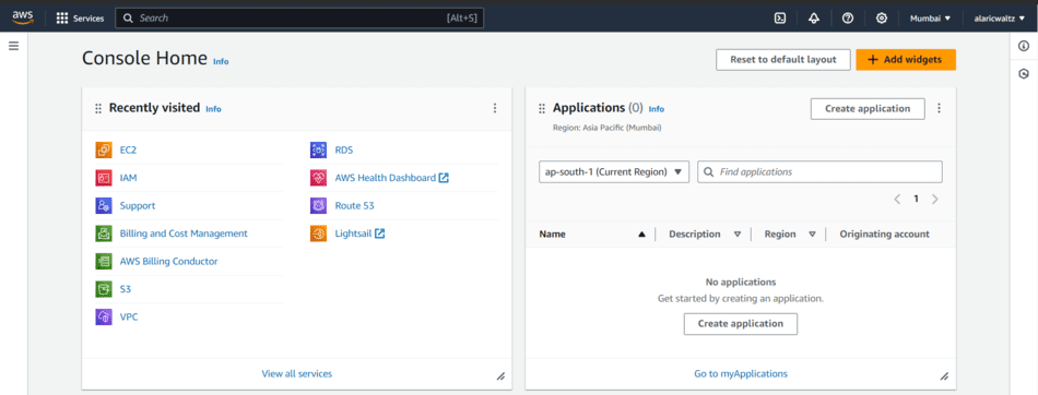 AWS management console