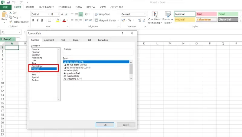 How to Use Fractions in Excel