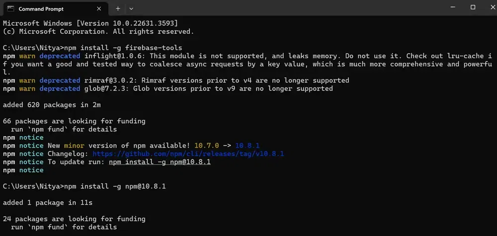Installation of CLI in command prompt