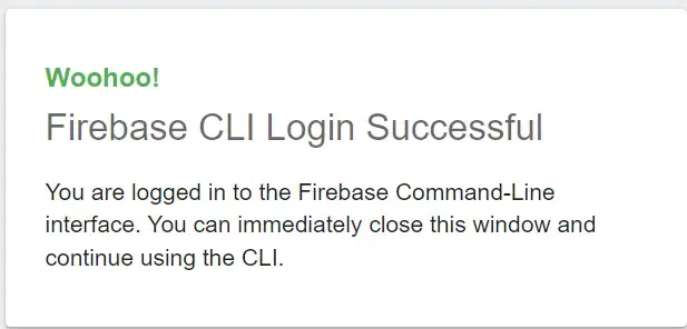 Successfully logged into the CLI interface