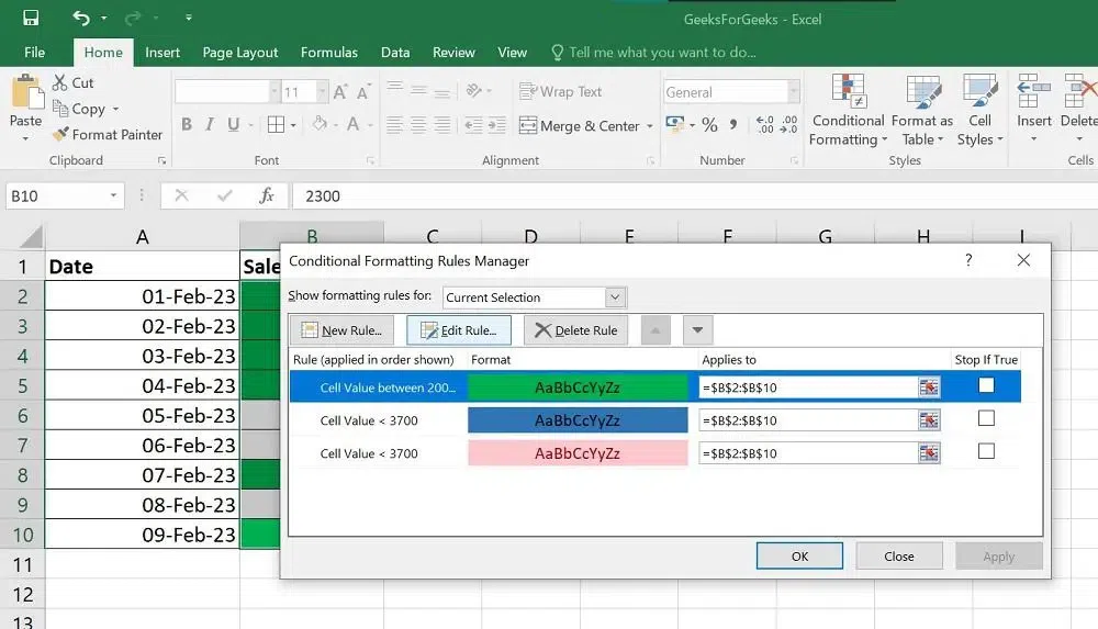 Conditional Formatting in Excel