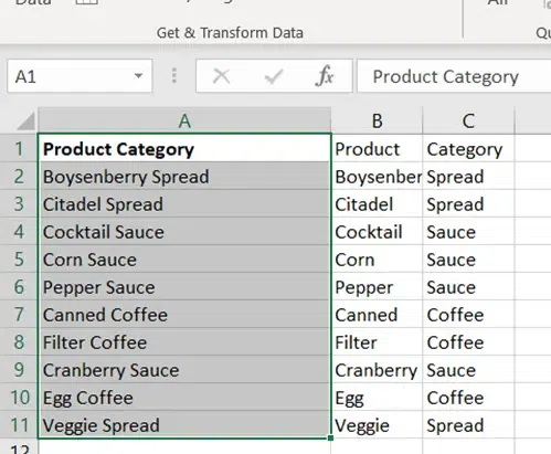 Split Cells in Excel