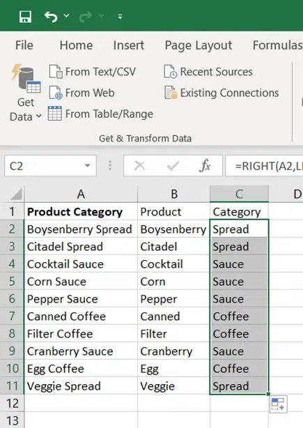 Split Cells in Excel