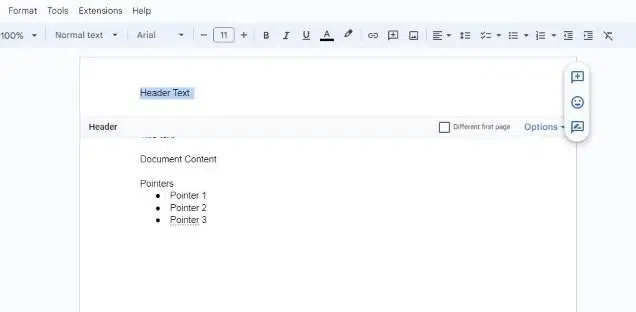 How to Remove a Header in Google Docs