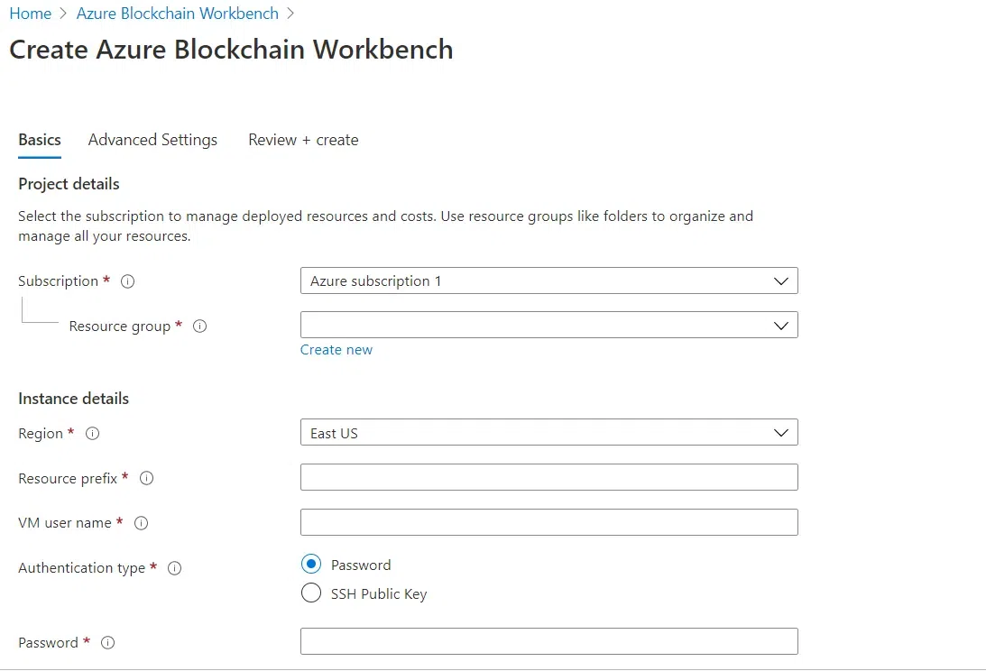 Create Azure Bench