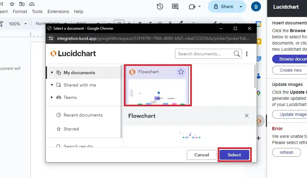 Flowchart in Google Docs