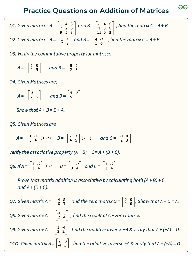 Practice-Questions-on-Addition-of-Matrices