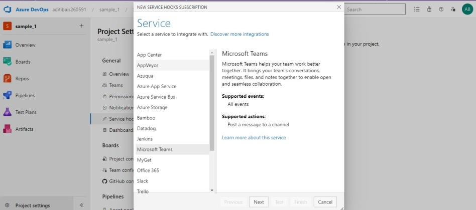 Using Microsoft Teams Integration 