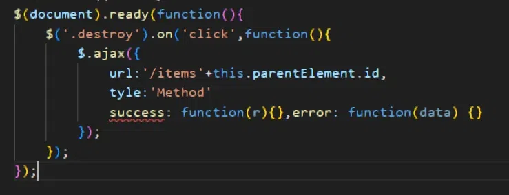 Jquery code for creating AJAX app in Rails