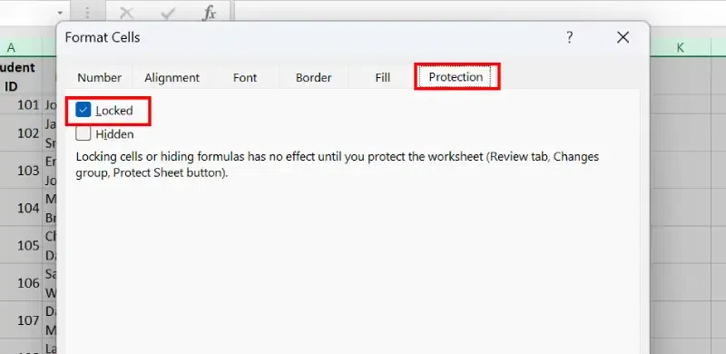 Lock Cells In Excel