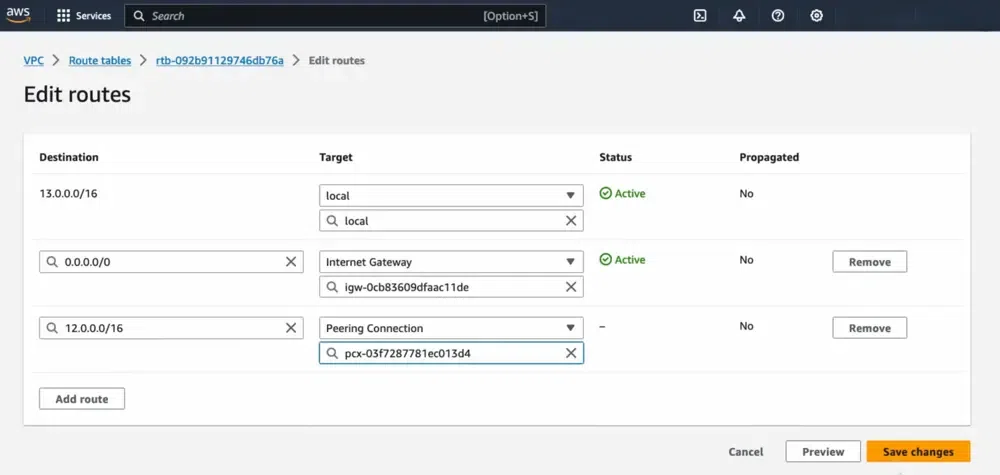 Modifying-route-table-for-VPC2