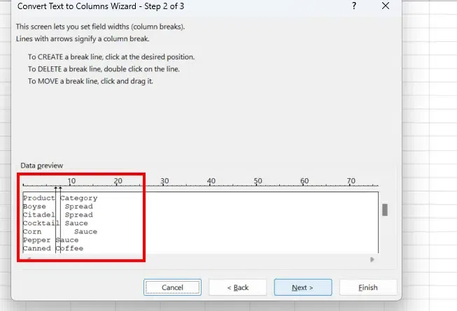 Split Cells in Excel