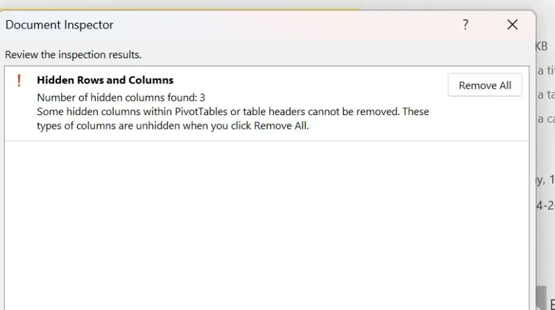 Unhide all Columns