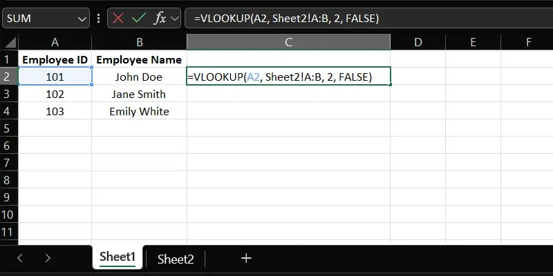 Enter-the-VLOOKUP-Formula-in-Sheet1